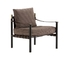 Flou Iko Fiberglass Arm Chair With Tubular Steel Frame / Leather Straps Back supplier